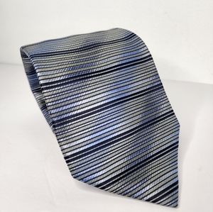 VILLINI Blue / Silver Silk 7 Fold Tie.